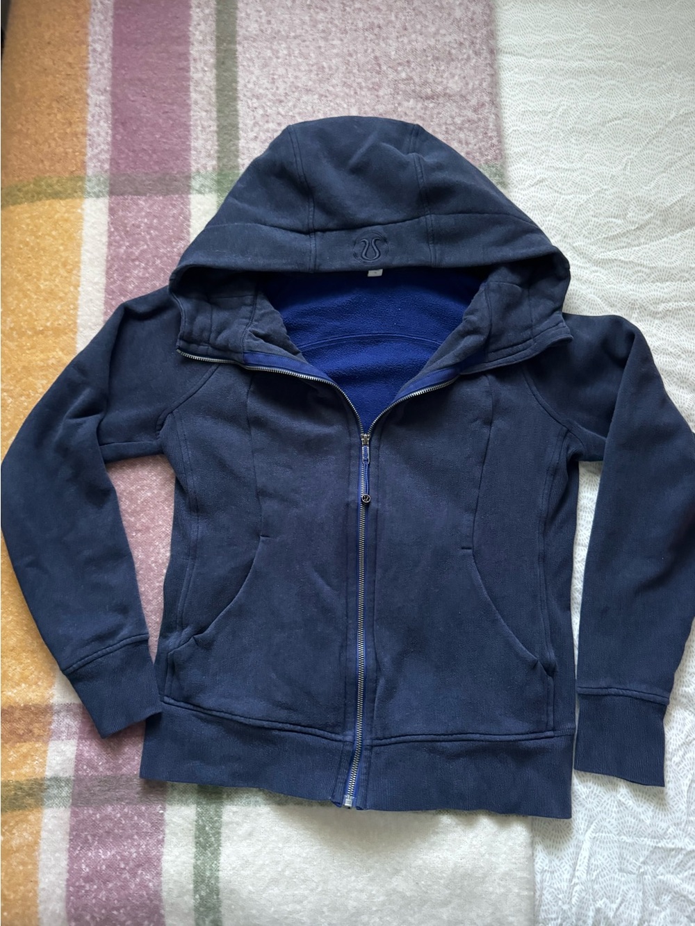 Lululemon Full Zip Scuba Hoodie in Navy Blue 10 M L